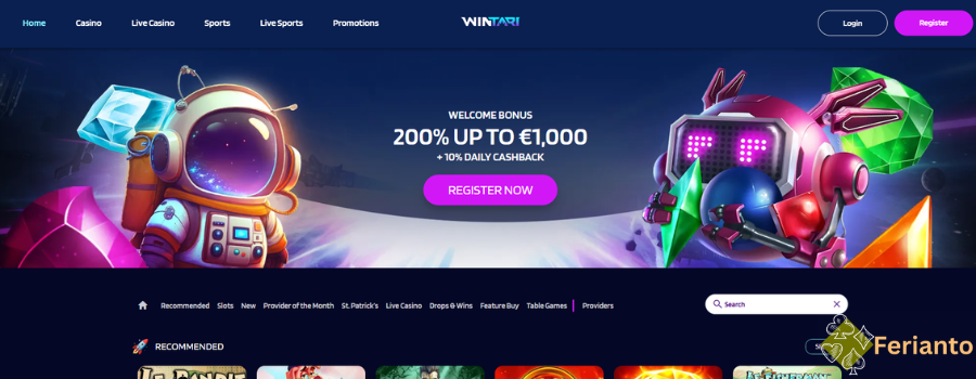 Wintari casino zonder cruks